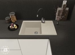 GranFest Композит Мойка LEVEL 760L  1-чаша+крыло 760*500 топаз арт.GF-LV-760L топаз