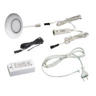 КСС КОМПЛЕКТ ИЗ 1-го LED СВЕТ-КА SFA кругл. белый/тепл.свет/блок/ИК-выкл/сет.шнур (19.143.35.574)