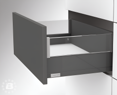 Ящик Flowbox со стеклянной панелью, высота 106 мм с доводчиком, глубина 400 мм Антрацит Премиум