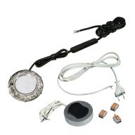 КСС КОМПЛЕКТ ИЗ 1-го LED СВЕТ-КА AS-1 220V врезной/никель/тепл.свет/выкл/сет.шнур (19.143.35.564)