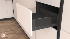 Ящик Crystal Glass СОФТ-ПУШ, высота 133 мм, глубина 450 мм Антрацит Стандарт