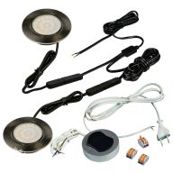 КСС КОМПЛЕКТ ИЗ 2-х LED СВЕТ-КОВ PLS 220V врезной/никель/нейтр.свет/выкл/сет.шнур (19.143.37.316)