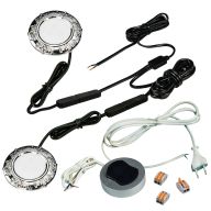 КСС КОМПЛЕКТ ИЗ 2-х LED СВЕТ-КОВ AS-1 220V врезной/никель/тепл.свет/выкл/сет.шнур (19.143.35.536 )