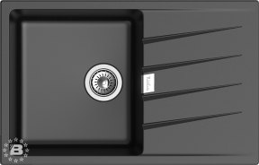 RIVELATO Мойка RAUM 78  1-чаша 780*500мм nero арт.RM-78 nero