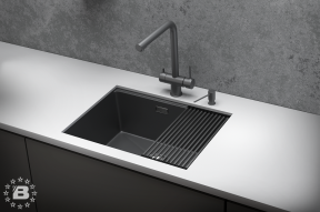 KS-6045U, ГРАФИТ МАТОВЫЙ, стальная кухонная мойка KITCHEN SPACE