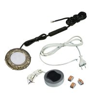 КСС КОМПЛЕКТ ИЗ 1-го LED СВЕТ-КА AS-1 220V врезной/бронза/тепл.свет/выкл/сет.шнур (19.143.35.562)