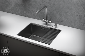 KS-6045U, СТАЛЬ САТИН, стальная кухонная мойка KITCHEN SPACE