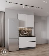Кухня Hi-Tech 1,2м прямая Марквина, Белый платиновый с ящиками 60