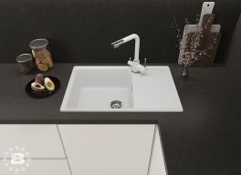 GranFest Композит Мойка LEVEL 760L  1-чаша+крыло 760*500 иней арт.GF-LV-760L иней