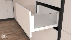 Ящик Crystal Glass с доводчиком, высота 180 мм, глубина 450 мм Белый Стандарт