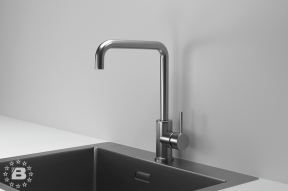 KS-7110, СТАЛЬ САТИН, СМЕСИТЕЛЬ КУХОННЫЙ KITCHEN SPACE